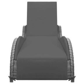 Șezlong cu Pernă Antracit - Poliratan Rezistent 2