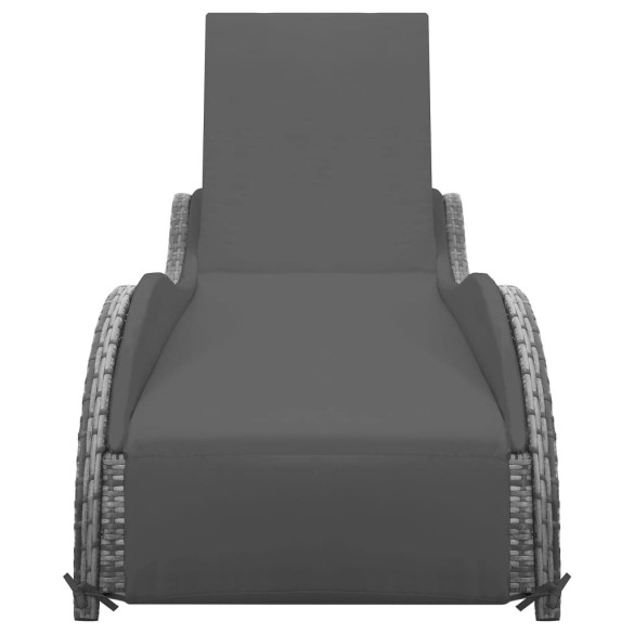 Șezlong cu Pernă Antracit - Poliratan Rezistent