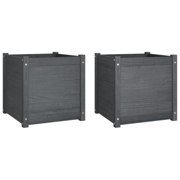 Jardiniere Grădină Lemn Masiv 50x50x50 cm - 2 bucăți