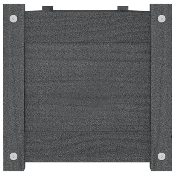 Strat Înălțat Grădină Gri - Lemn Masiv de Pin - 150x31x31 cm