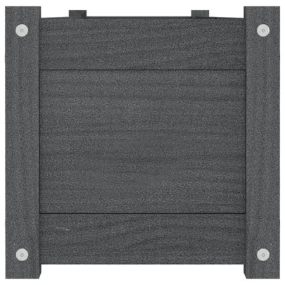 Strat Înălțat Grădină Gri - Lemn Masiv de Pin - 150x31x31 cm