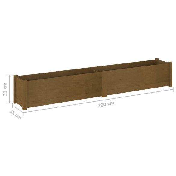 Jardinieră Lemn Masiv Pin 200x31x31 cm - Livrare Gratuită