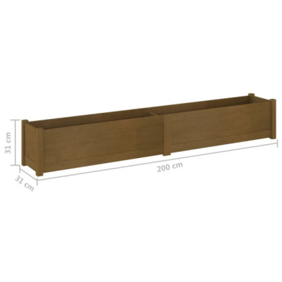 Jardinieră Lemn Masiv Pin 200x31x31 cm - Livrare Gratuită