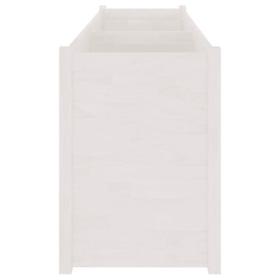 Jardinieră Grădină Albă - Lemn Masiv de Pin - 200x50x70 cm