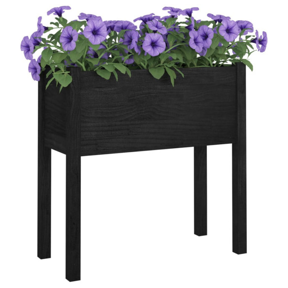 Jardiniere Grădină 2 buc. Lemn Masiv Pin Negru 70x31x70 cm