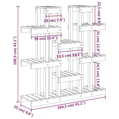Suport Plante Lemn Masiv Pin - 109.5cm - Livrare Gratuită