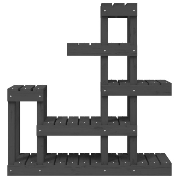 Suport Plante Lemn Masiv Pin - Gri - 92x25x97 cm