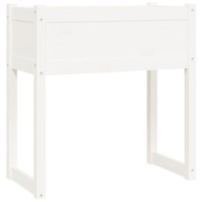 Jardinieră Albă Lemn Masiv de Pin - Decor Grădină 2