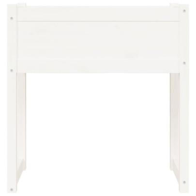 Jardinieră Albă Lemn Masiv de Pin - Decor Grădină