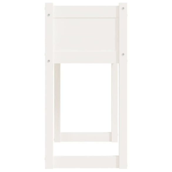 Jardinieră Albă Lemn Masiv de Pin - Decor Grădină