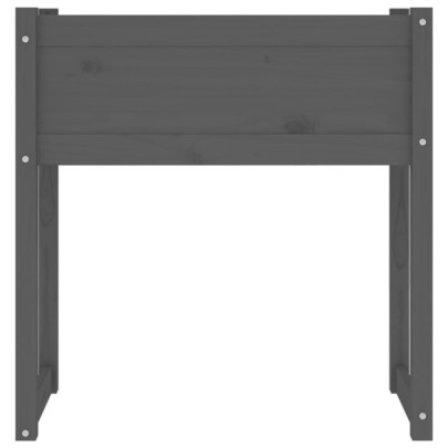 Jardinieră Gri Lemn Masiv de Pin - Decor Grădină