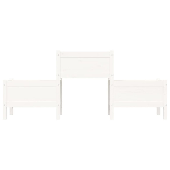 Jardinieră Albă Lemn Masiv de Pin - 178,5x44x75 cm