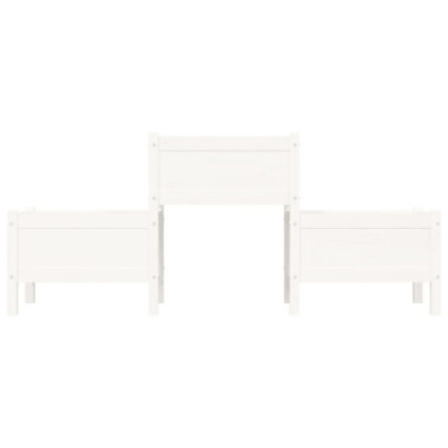 Jardinieră Albă Lemn Masiv de Pin - 178,5x44x75 cm