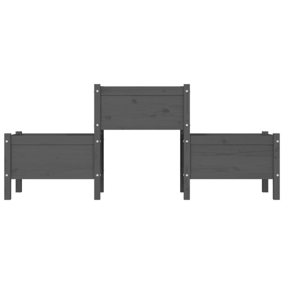 Jardinieră Lemn Masiv de Pin - 178,5x44x75 cm - Gri