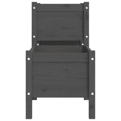 Jardinieră Lemn Masiv de Pin - 178,5x44x75 cm - Gri