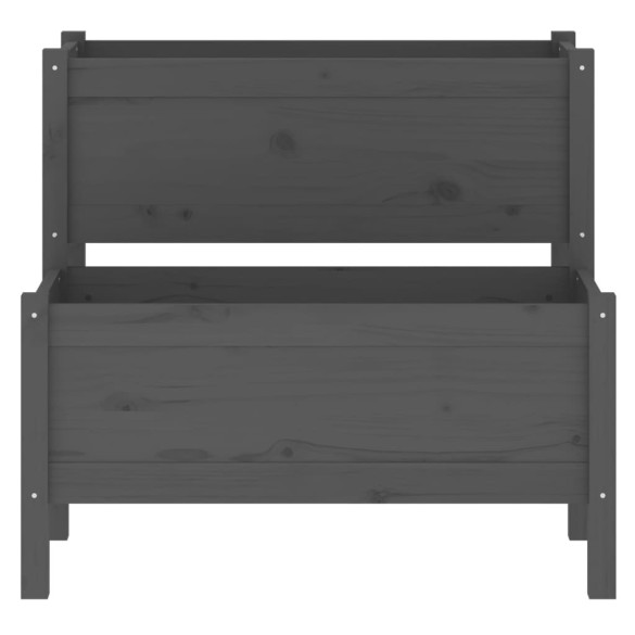 Jardinieră Gri 2 Niveluri Lemn Masiv de Pin - Livrare Gratuită