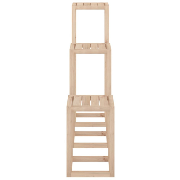 Set Suport Plante Lemn Masiv - 3 Piese - Decor Gradina