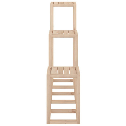 Set Suport Plante Lemn Masiv - 3 Piese - Decor Gradina