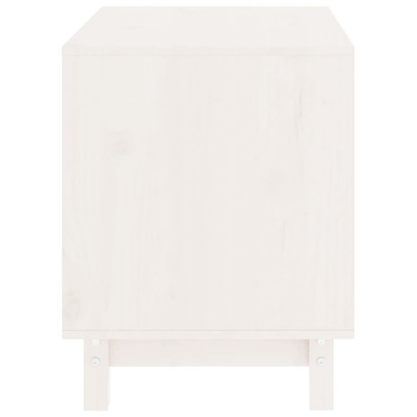 Casă pentru câini din lemn masiv de pin - Alb, 60x45x57 cm