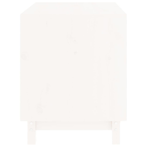 Casă pentru câini din lemn masiv de pin - Alb, 70x50x62 cm