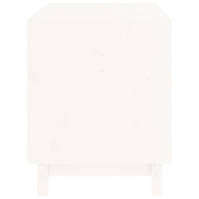 Casă pentru câini din lemn masiv de pin - Alb, 70x50x62 cm