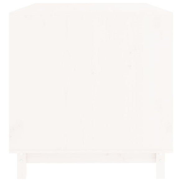 Casă pentru Câini din Lemn Masiv de Pin - Alb - 100x70x72 cm