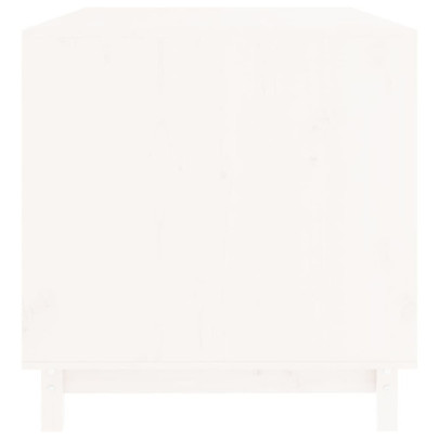 Casă pentru Câini din Lemn Masiv de Pin - Alb - 100x70x72 cm
