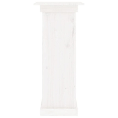 Suport Flori Alb din Lemn Masiv de Pin - 40x40x90 cm