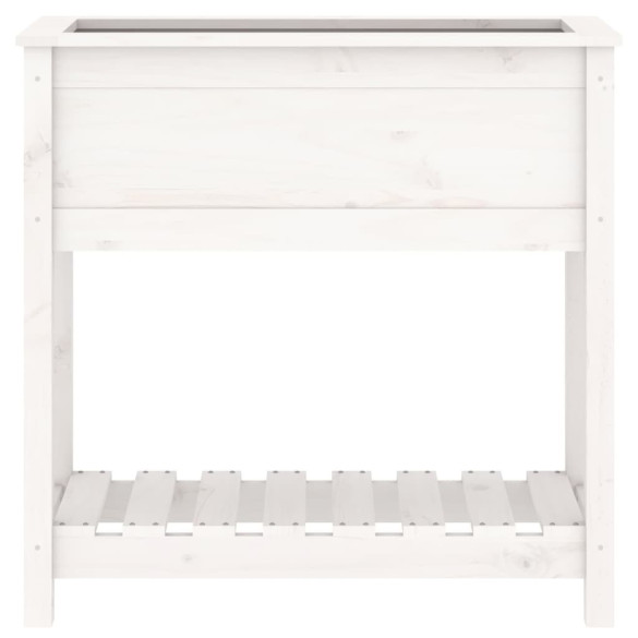 Jardinieră cu raft alb - lemn masiv de pin - Comandă acum