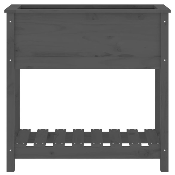 Jardinieră cu Raft din Lemn Masiv de Pin - Gri