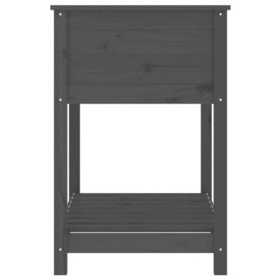 Jardinieră cu Raft Gri - Lemn Masiv de Pin - Livrare Gratuită