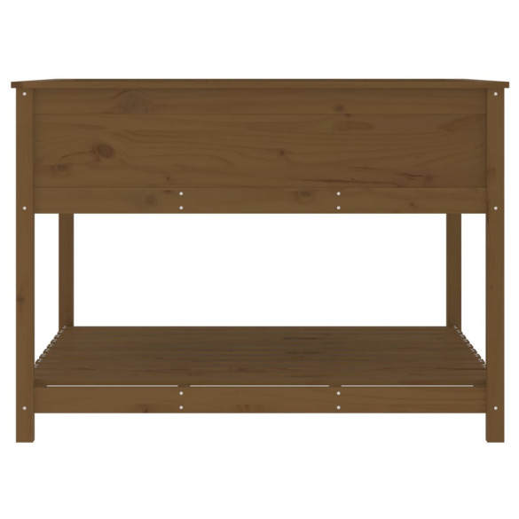 Jardinieră cu Raft din Lemn Masiv de Pin - 111x111x81 cm