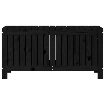 Cutie Depozitare Grădină Lemn Masiv - Negru - 108x42,5x54 cm