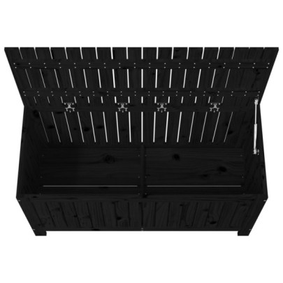 Cutie Depozitare Grădină Lemn Masiv Negru 115x49x60 cm