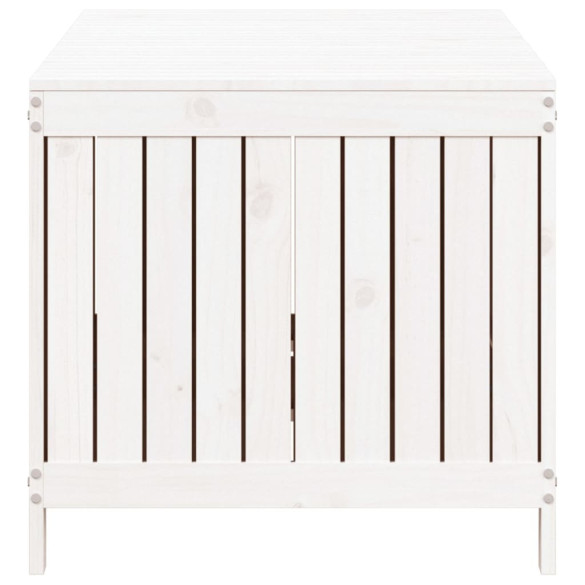 Cutie Depozitare Grădină Alb - Lemn Masiv Pin - 147x68x64 cm
