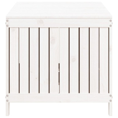 Cutie Depozitare Grădină Alb - Lemn Masiv Pin - 147x68x64 cm