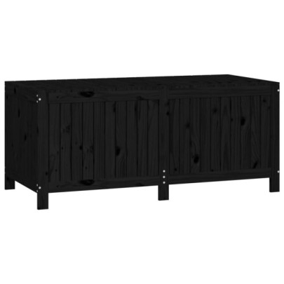 Cutie Depozitare Grădină Lemn Masiv - Negru 147x68x64 cm