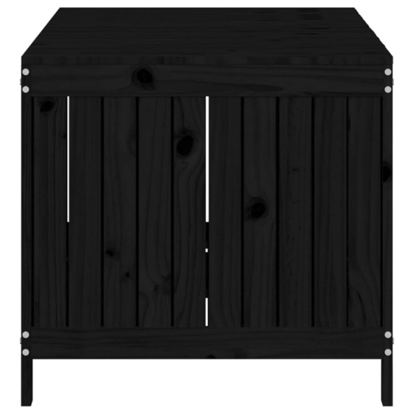 Cutie Depozitare Grădină Lemn Masiv - Negru 147x68x64 cm