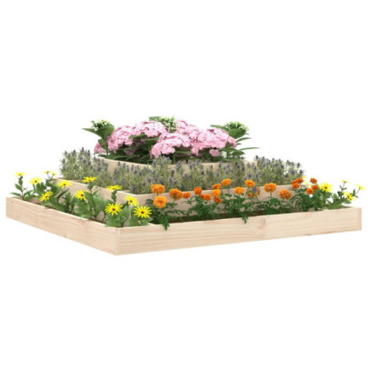 Jardinieră Lemn Masiv de Pin 110x110x27 cm - 3 Niveluri