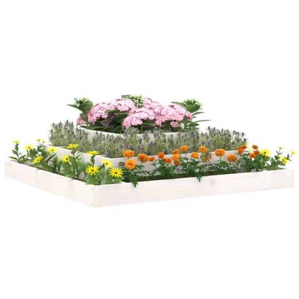 Jardinieră Albă Lemn Masiv de Pin - 110x110 cm