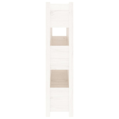 Jardinieră Albă din Lemn Masiv de Pin - Decor Grădină