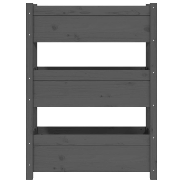Jardinieră Gri Lemn Masiv de Pin - 77x25x104.5 cm | Livrare Gratuită