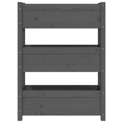 Jardinieră Gri Lemn Masiv de Pin - 77x25x104.5 cm | Livrare Gratuită