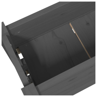 Jardinieră Gri Lemn Masiv de Pin - 77x25x104.5 cm | Livrare Gratuită