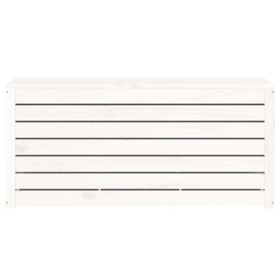 Ladă Depozitare Grădină Albă - Lemn Masiv de Pin | 101x50,5x46,5cm