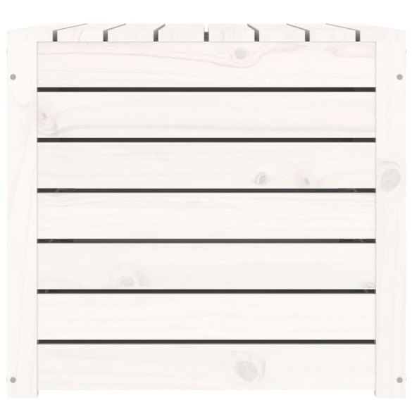 Ladă Depozitare Grădină Albă - Lemn Masiv de Pin | 101x50,5x46,5cm