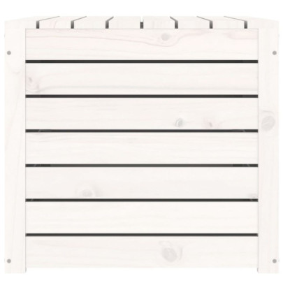 Ladă Depozitare Grădină Albă - Lemn Masiv de Pin | 101x50,5x46,5cm