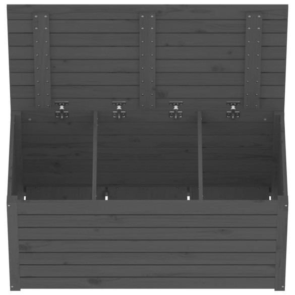 Ladă depozitare grădină gri - lemn masiv pin - 101x50,5x46,5cm
