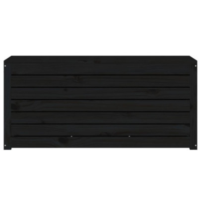 Ladă Depozitare Grădină - Lemn Masiv Pin - Negru