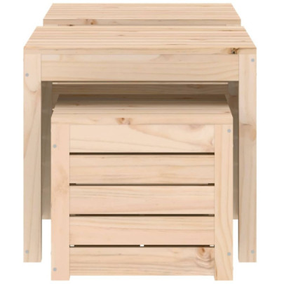 Set Cutii Grădină Lemn Masiv - Depozitare & Masă